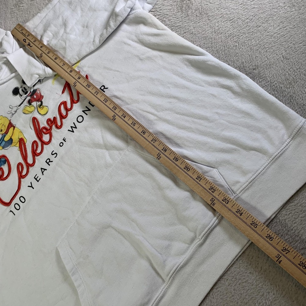 Disney Hoodie Women 3XL White 100 Years Of Wonder Mickey Pooh Stitch Tinker Bell - Picture 4 of 9